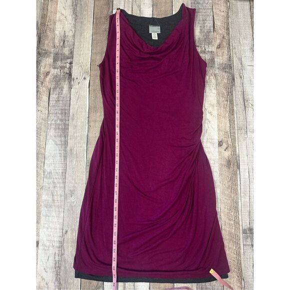 Athleta Dress Inverse Drape Reversible Purple Gray Sleeveless Jersey Size Small - Picture 4 of 7